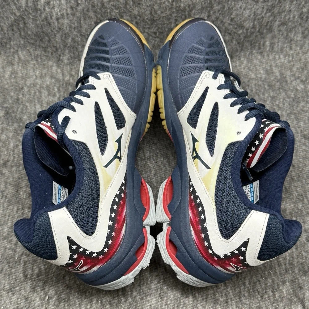 Mizuno Wave Lightning Z3 USA Stars Stripes Womens Volleyball Shoes Red White